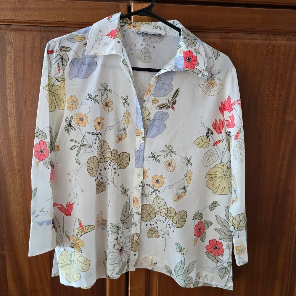 ZARA Blouse XL Floral cheerfull and light